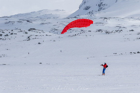 Finse, ski sailing
