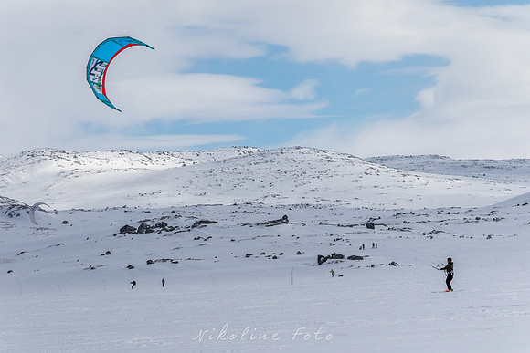 Finse, ski sailing