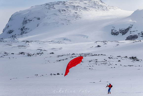 Finse, ski sailing